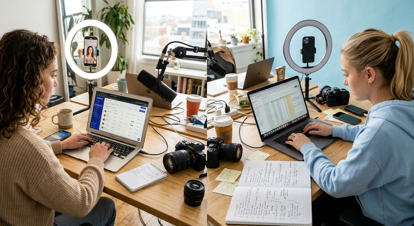 Creator working through influencer brand outreach