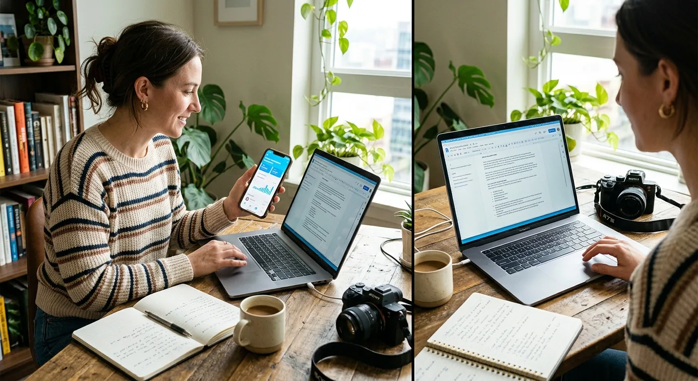 Creator working through influencer brand outreach