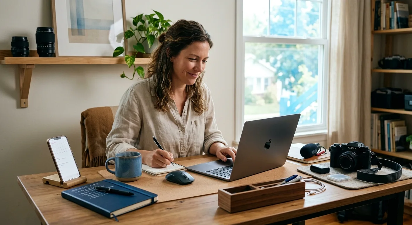 Creator working through influencer brand outreach