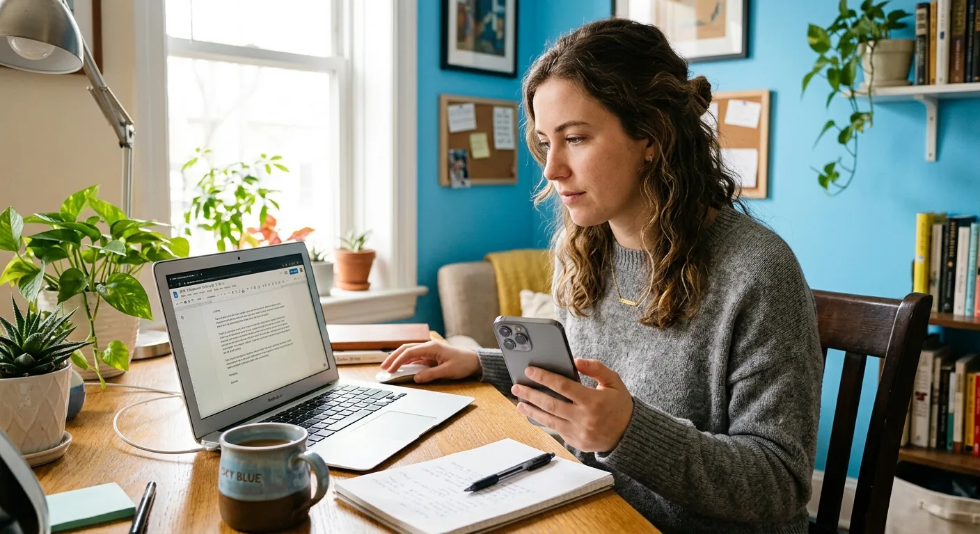 Creator working through influencer brand outreach