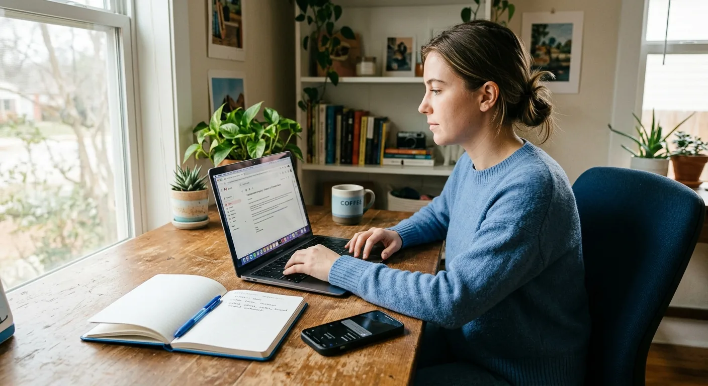 Creator working through influencer brand outreach