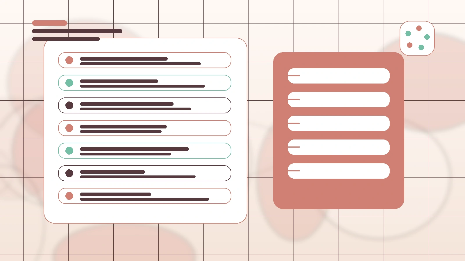 Abstract SaaS illustration for Comment and DM Triage, showing a creator workflow with AI-assisted brand deal management
