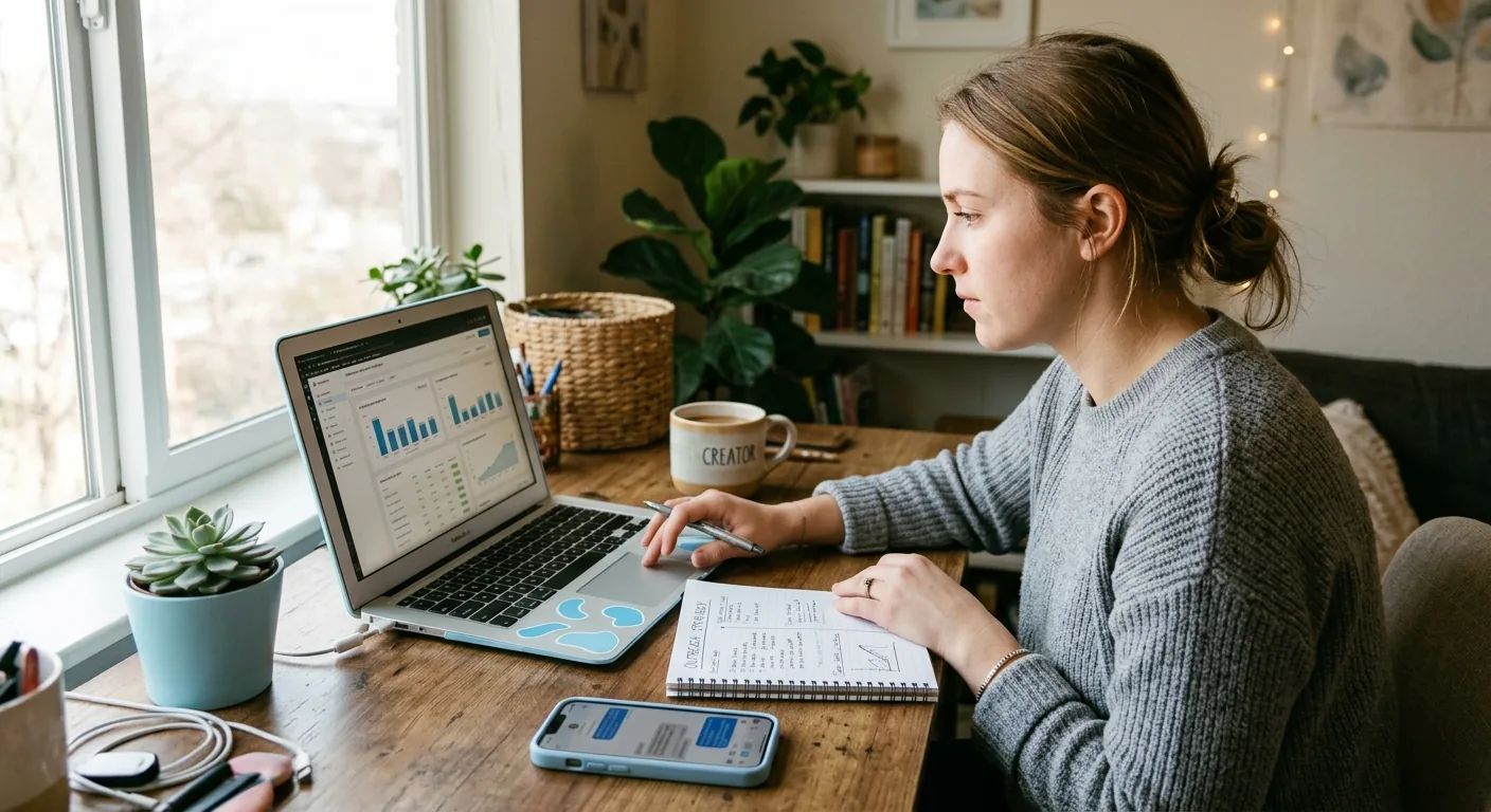 Creator working through influencer brand outreach