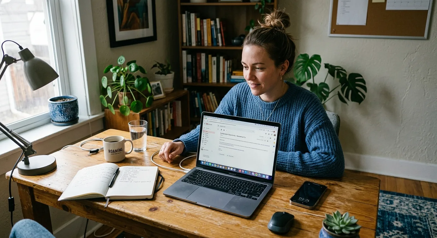 Creator working through influencer brand outreach