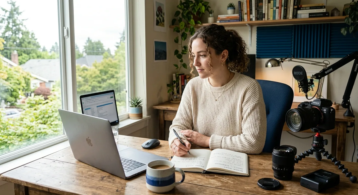 Creator working through brand collaboration opportunities