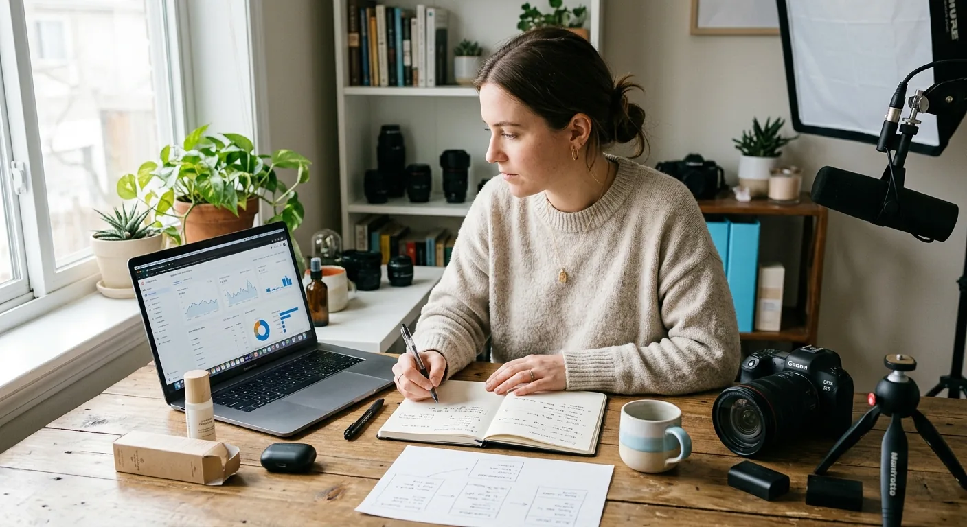 Creator working through brand collaboration opportunities