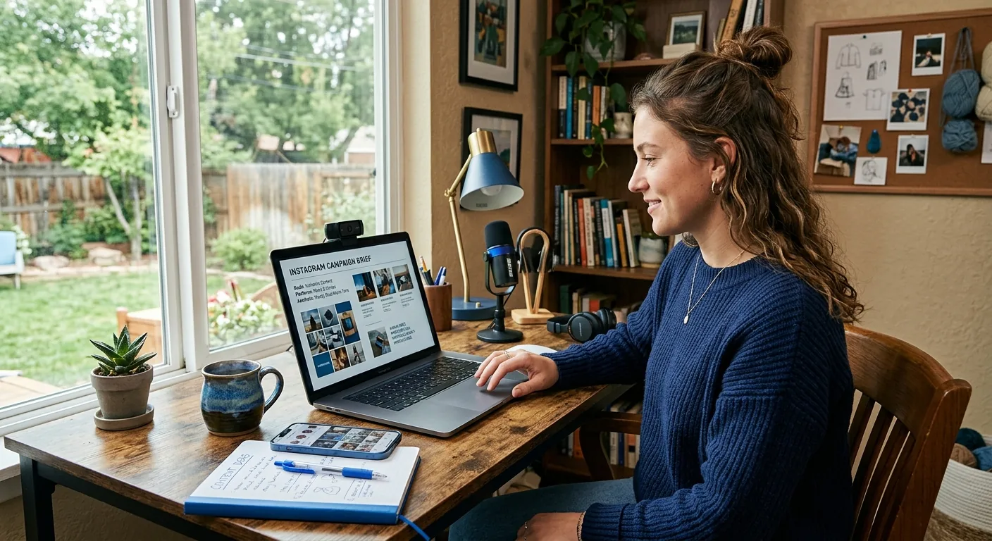 Creator working through creator brand deals