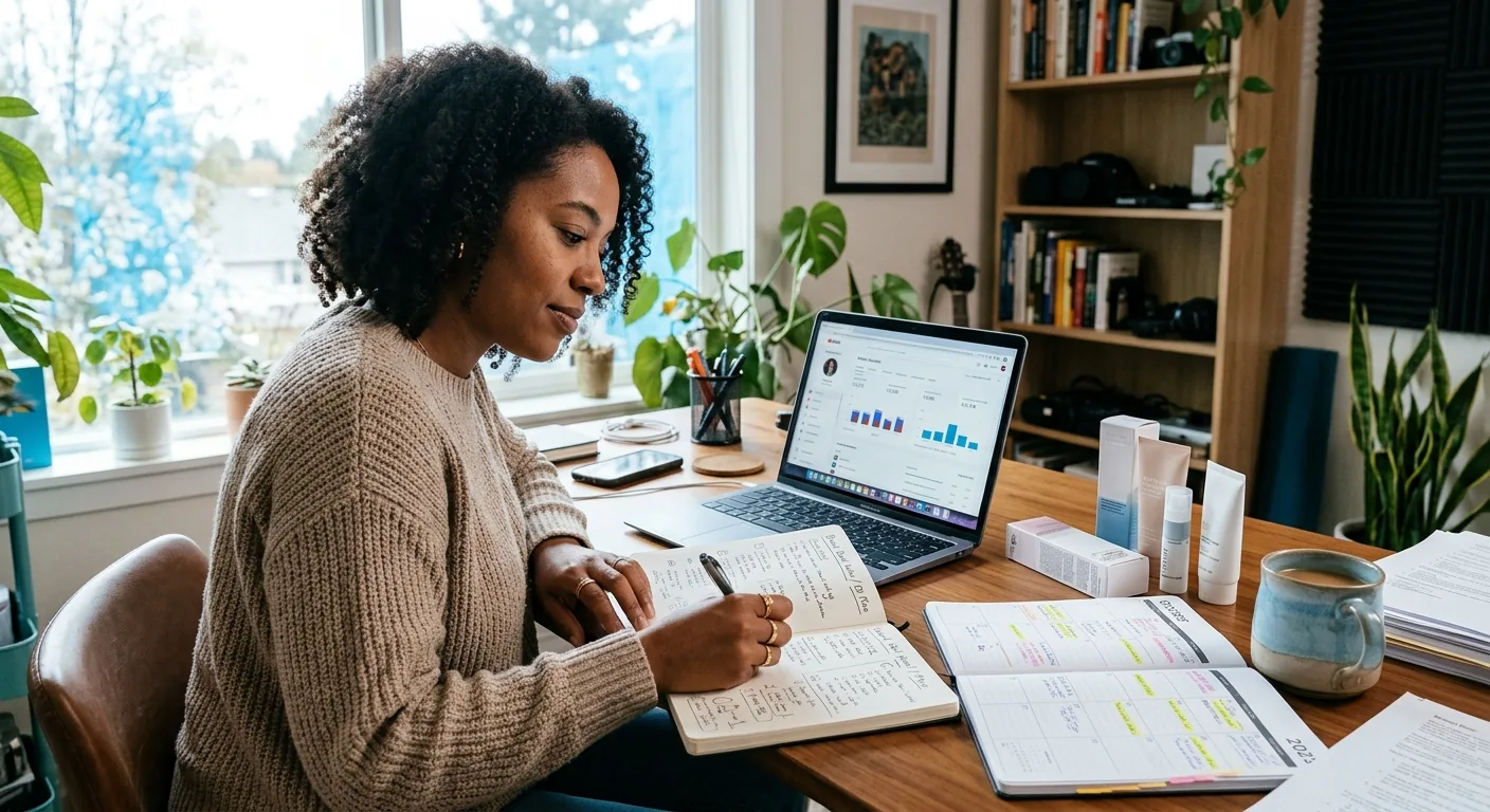Creator working through brand collaboration opportunities
