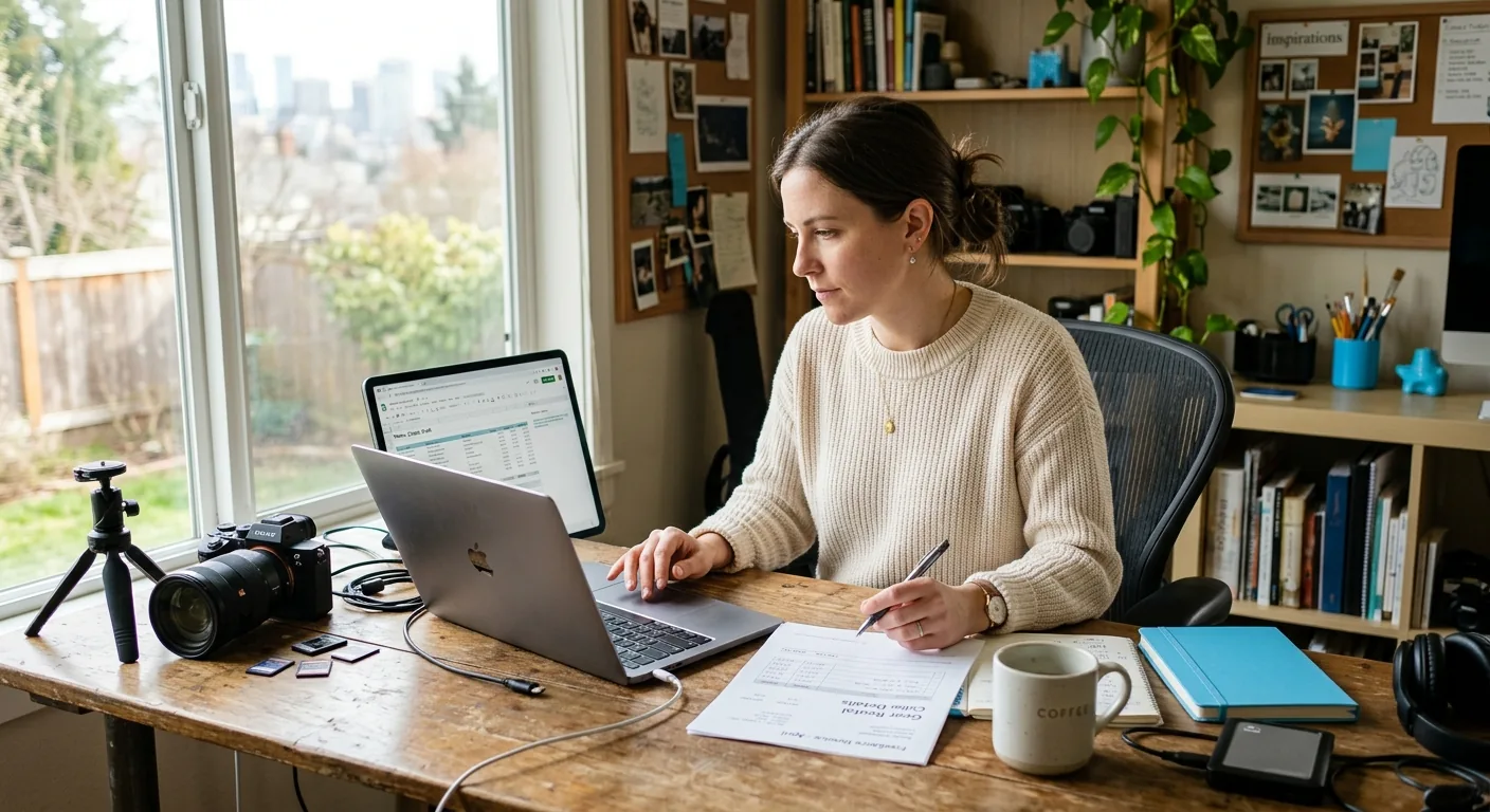 Creator working through brand collaboration opportunities