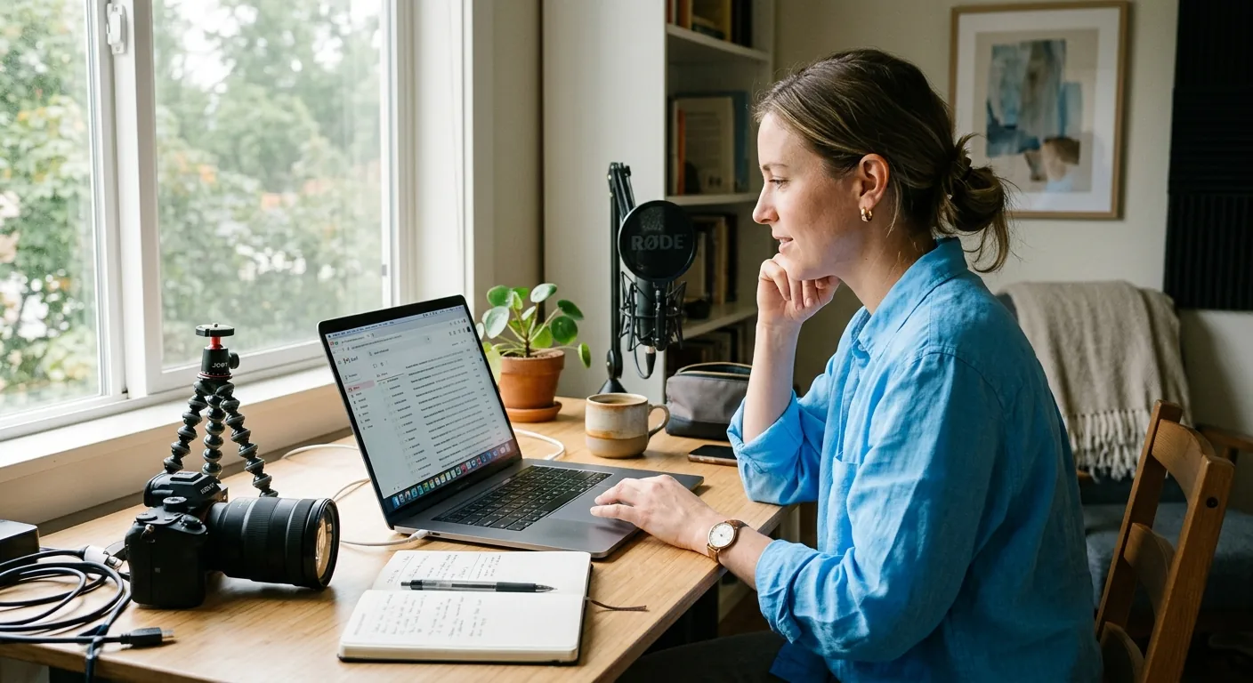 Creator working through brand collaboration opportunities
