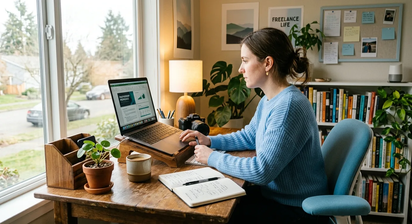 Creator working through brand collaboration opportunities