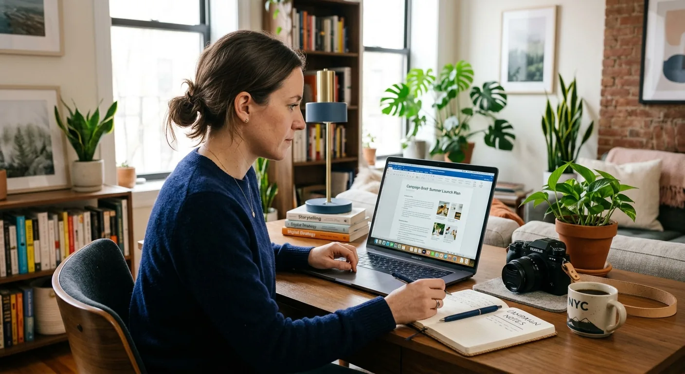 Creator working through brand collaboration opportunities