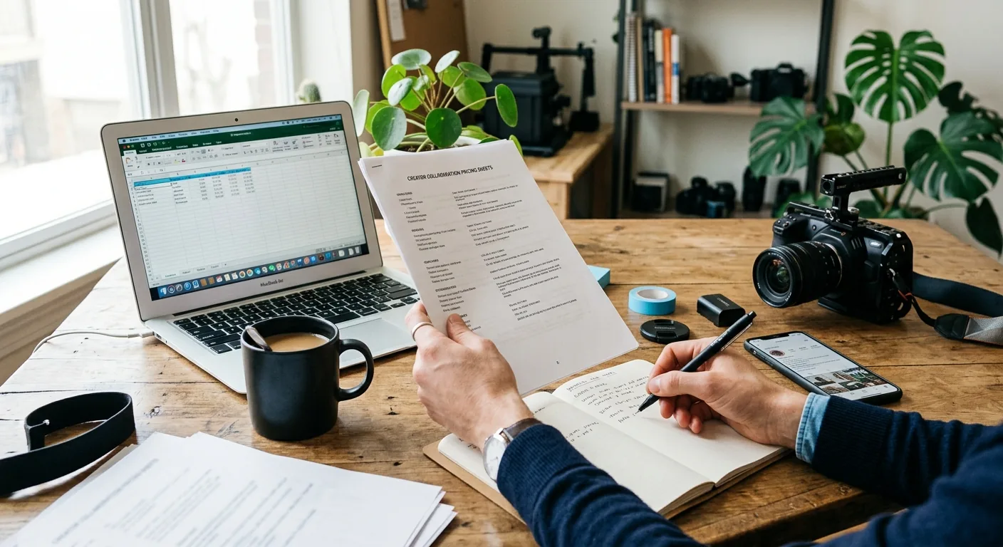 Creator working through brand collaboration opportunities