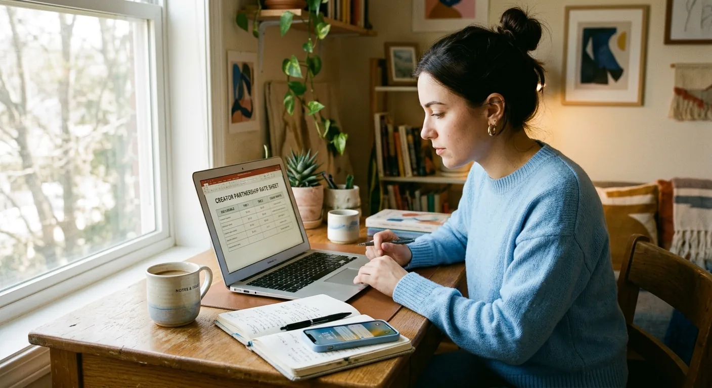 Creator working through brand collaboration opportunities