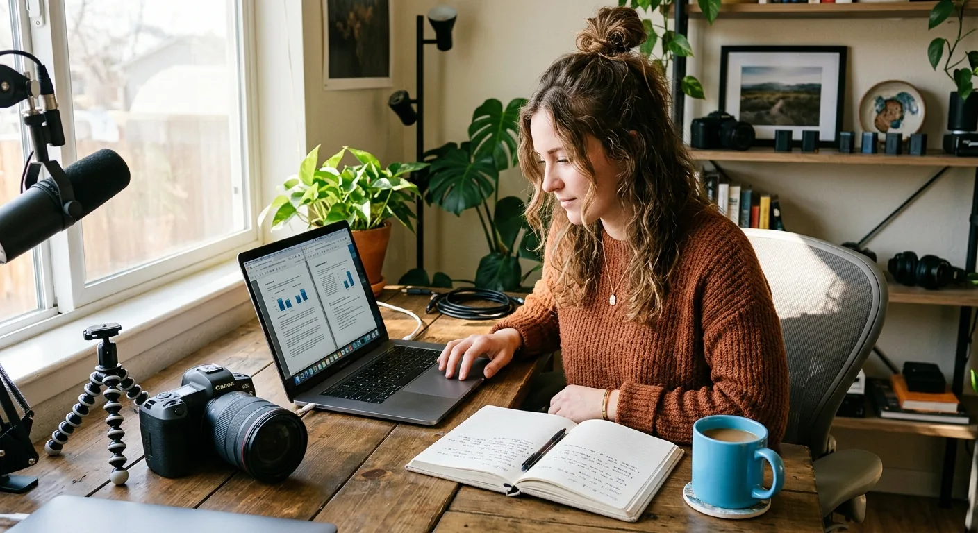Creator working through brand collaboration opportunities