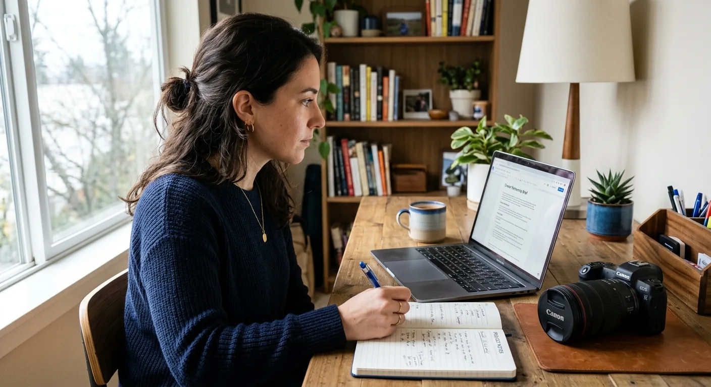 Creator working through brand collaboration opportunities
