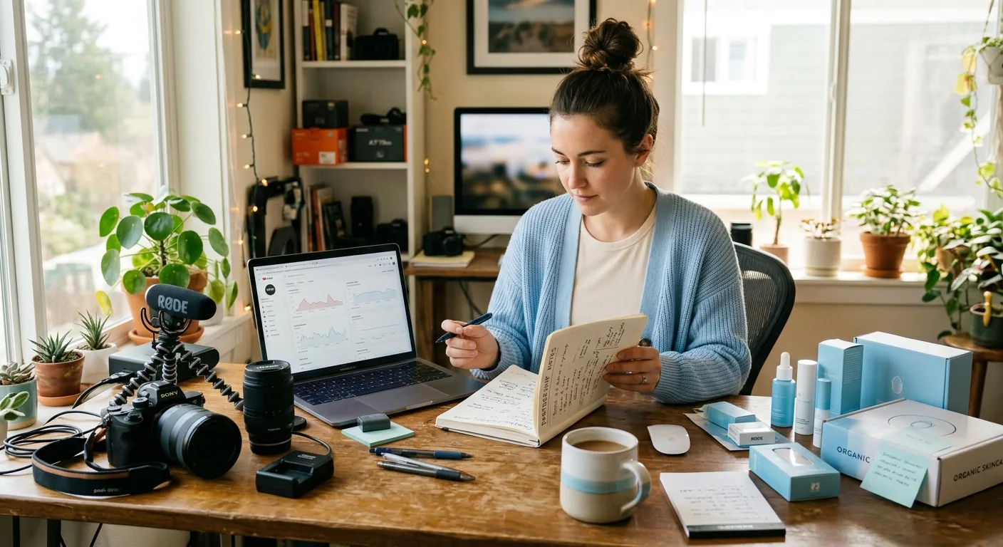 Creator working through brand collaboration opportunities
