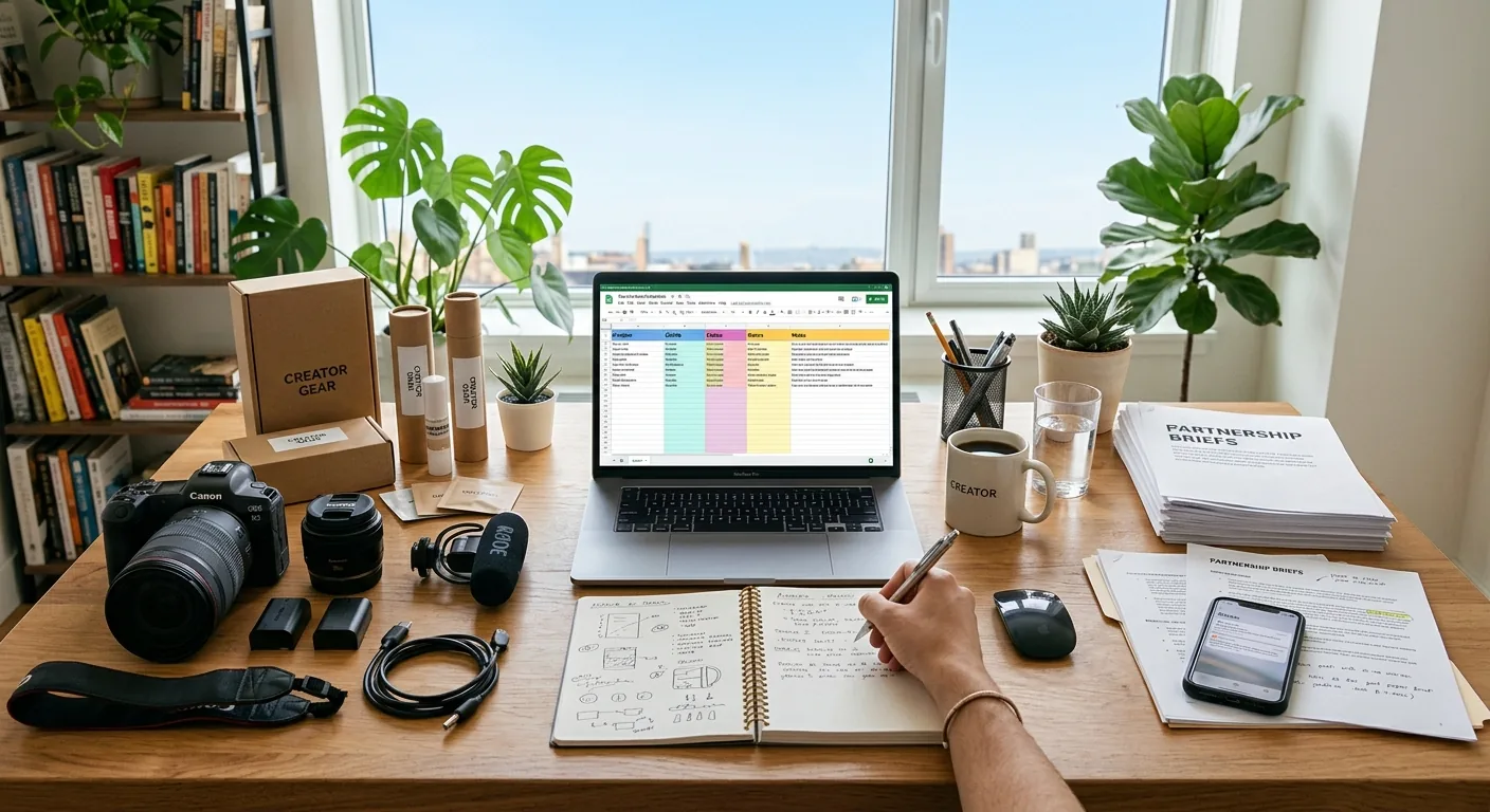 Creator working through brand collaboration opportunities