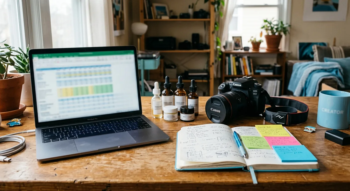 Creator working through brand collaboration opportunities