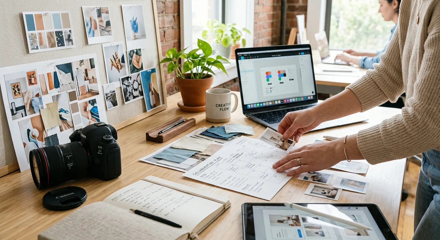 Creator working through brand collaboration opportunities