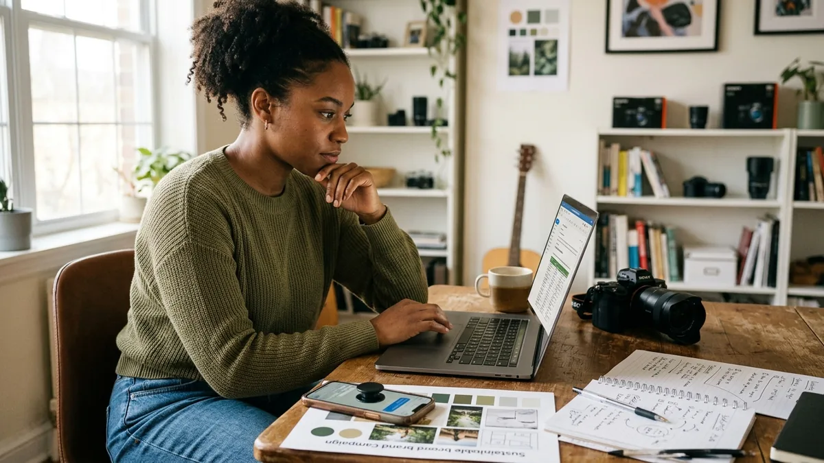Independent creator working through brand deal negotiation guide for creators