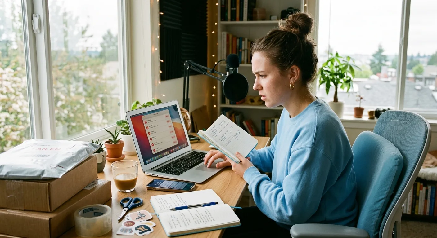 Creator working through influencer brand outreach
