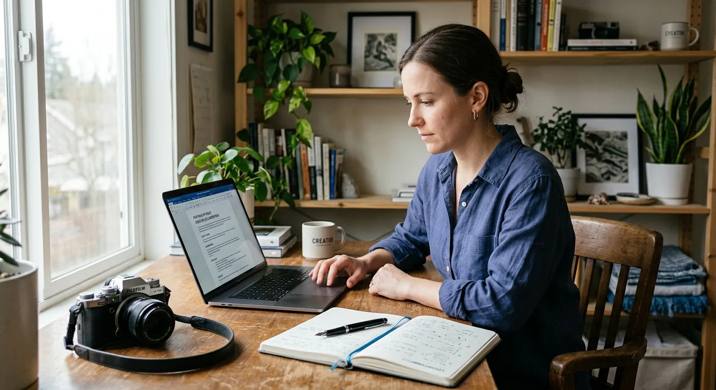 Creator working through influencer brand outreach