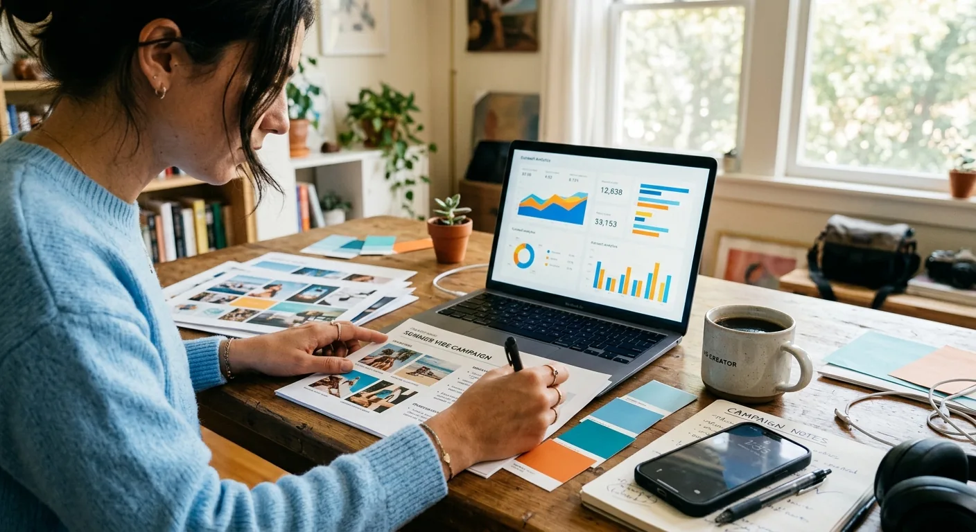 Creator working through influencer brand outreach