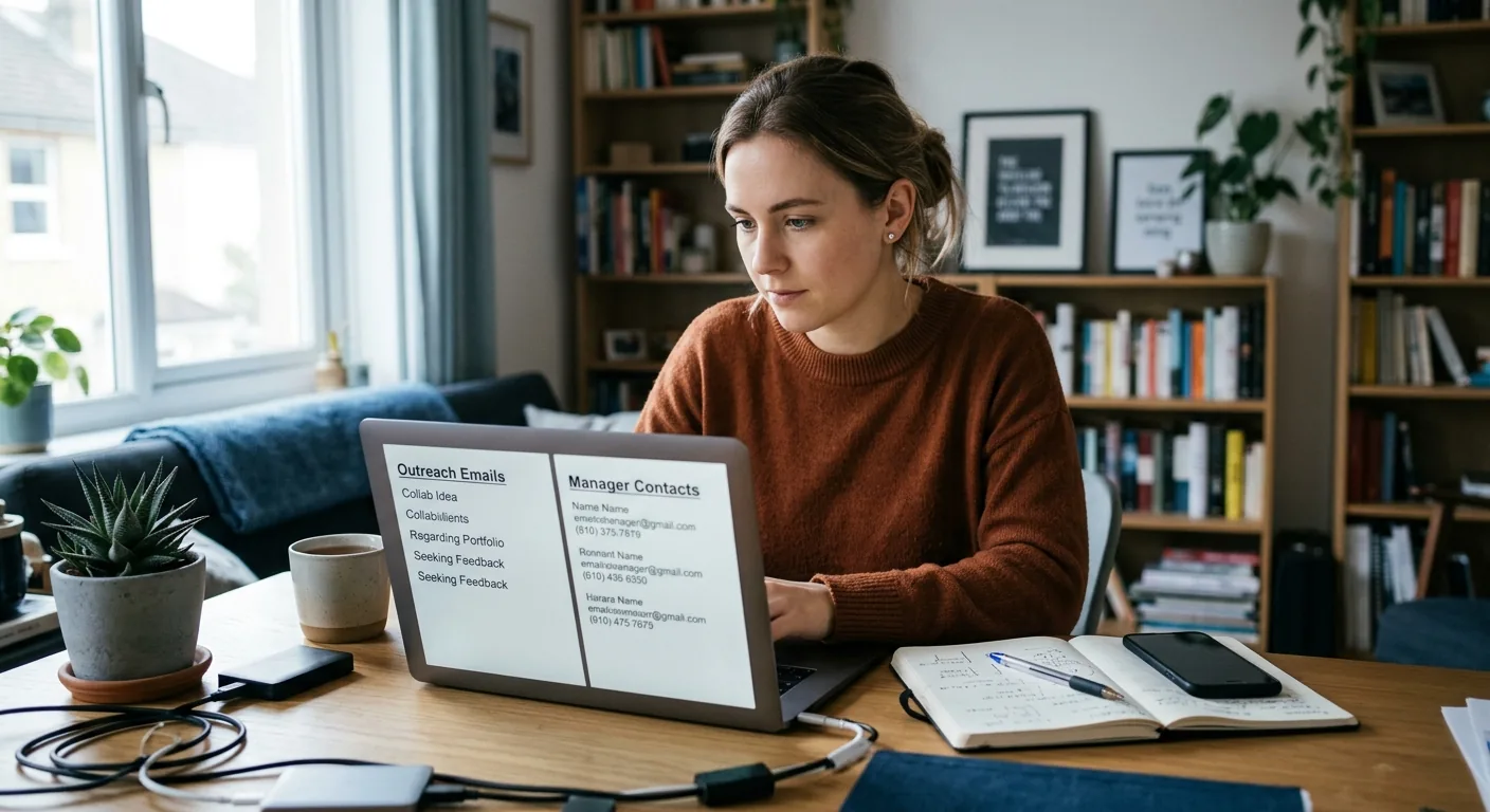 Creator working through influencer brand outreach