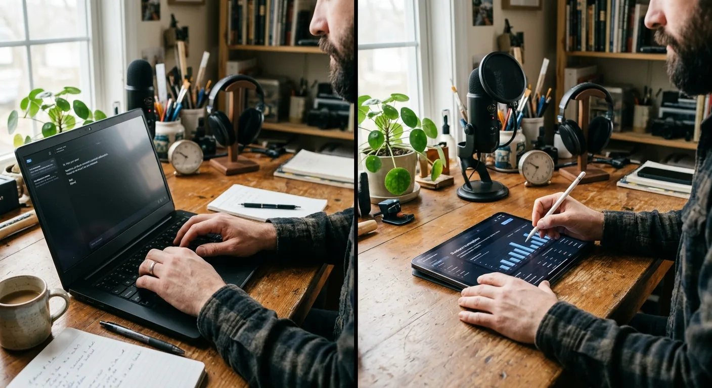Creator working through influencer brand outreach