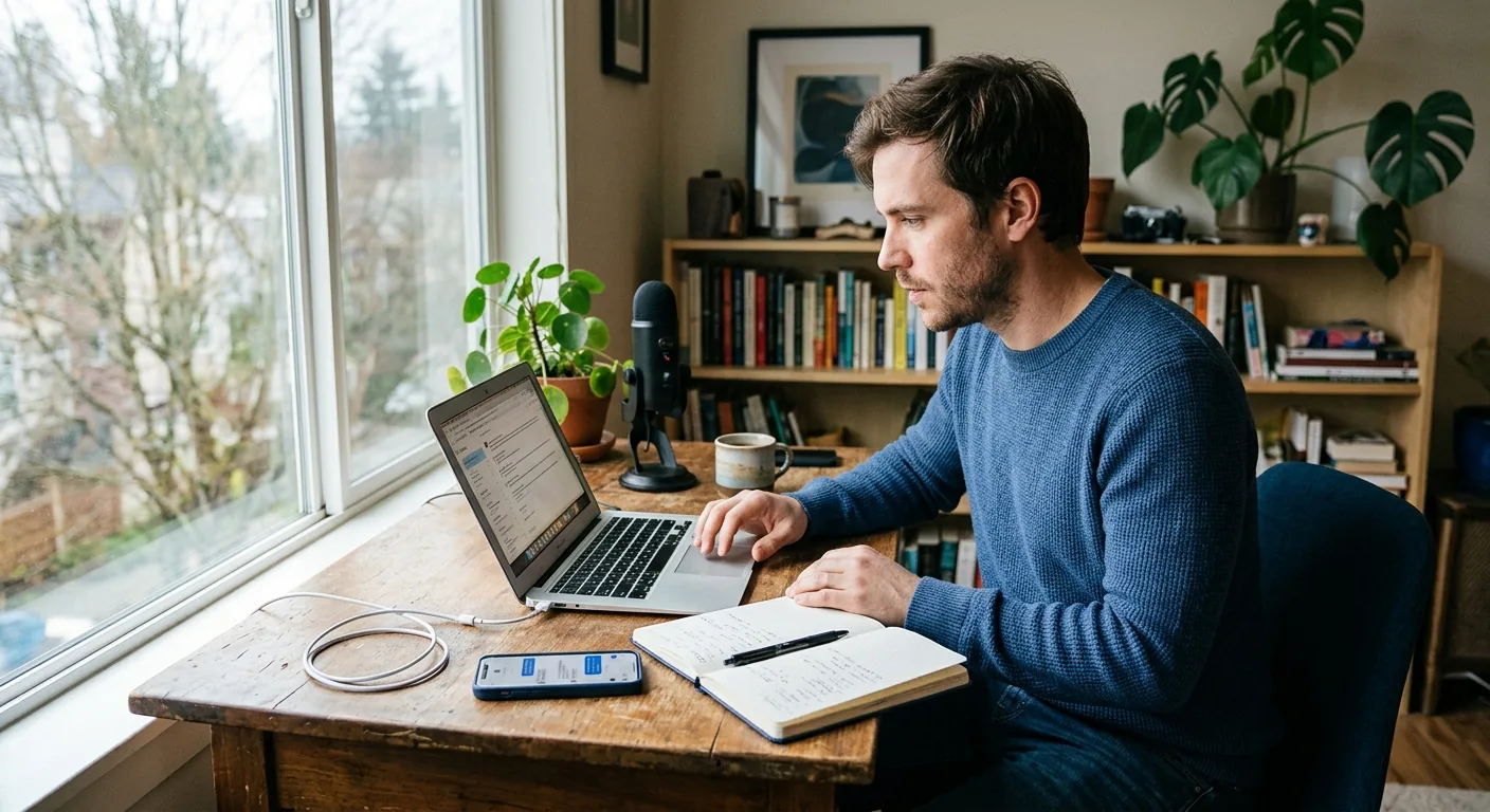 Creator working through influencer brand outreach