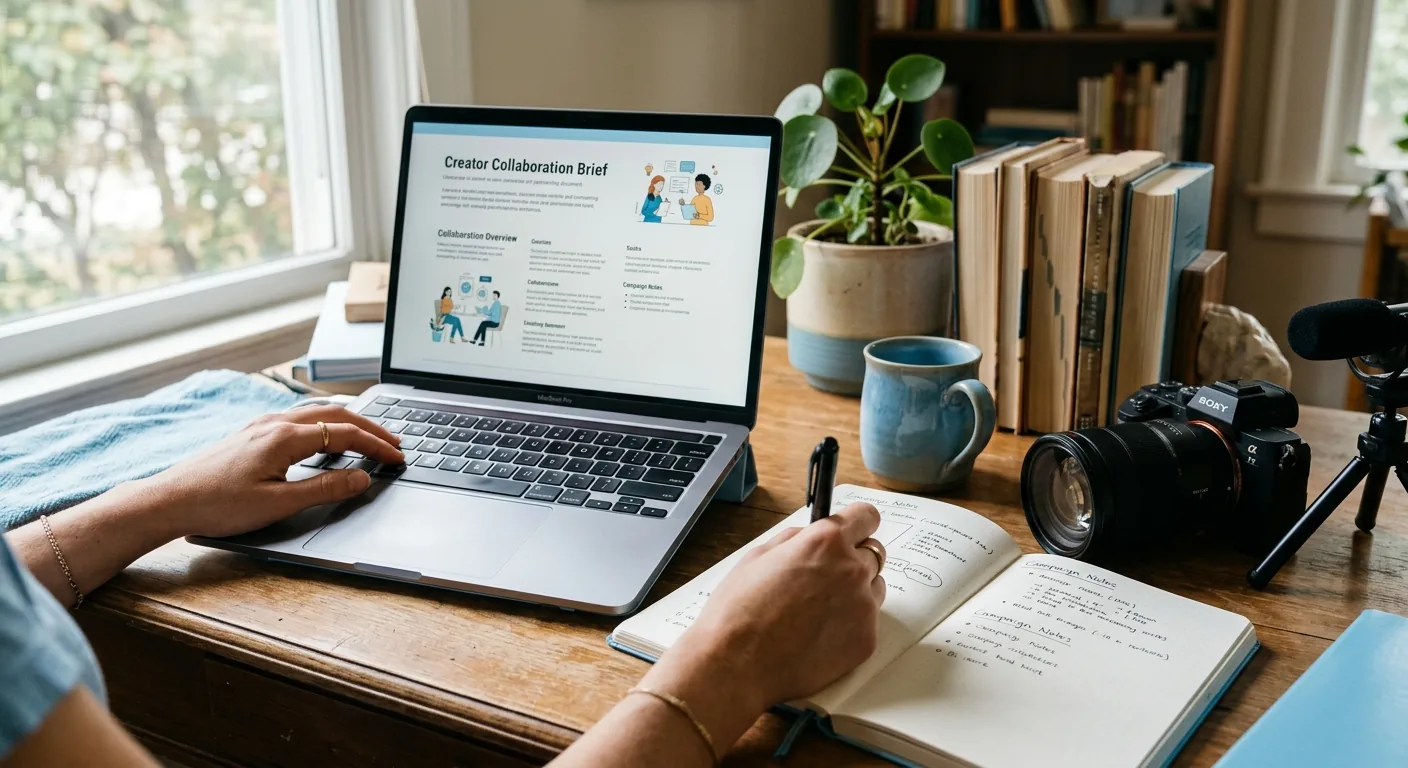 Creator working through brand collaboration opportunities