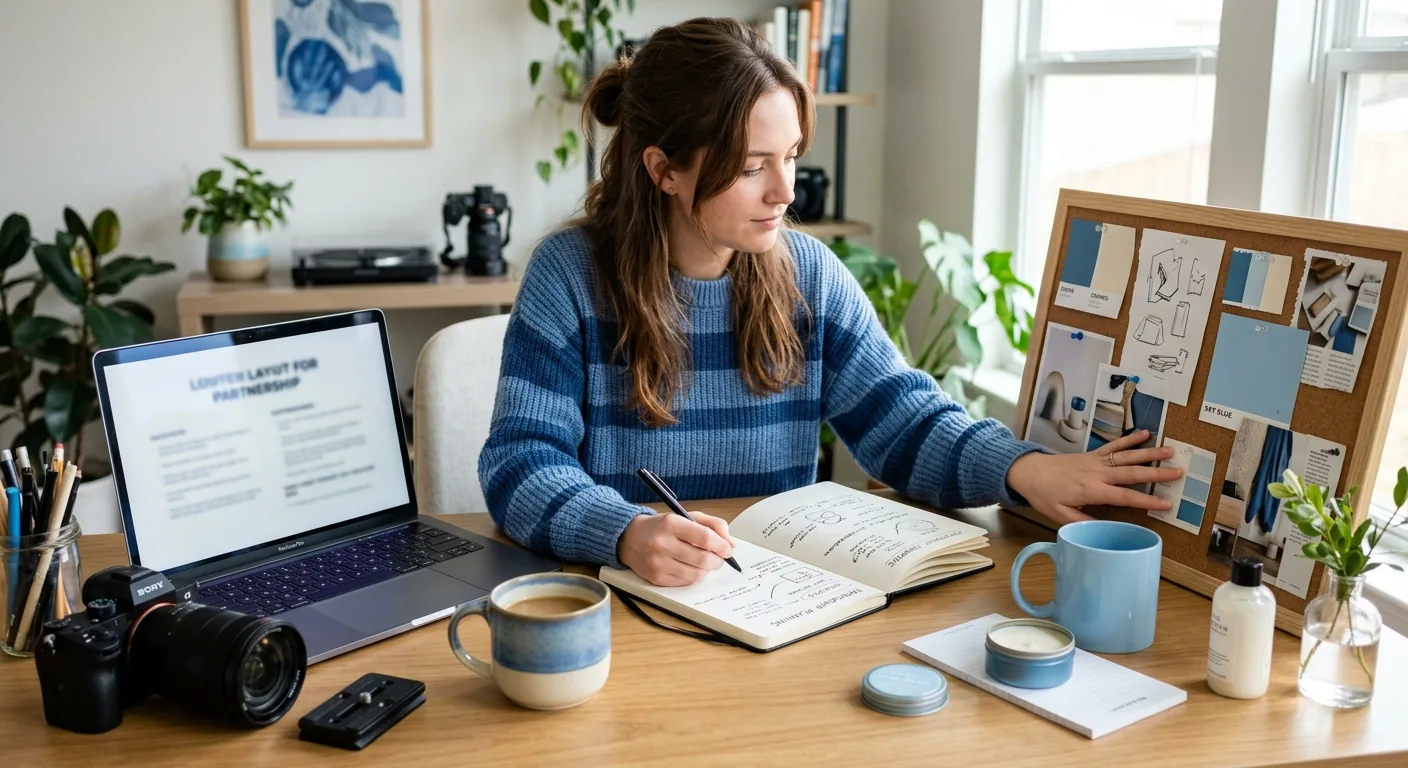 Creator working through brand collaboration opportunities