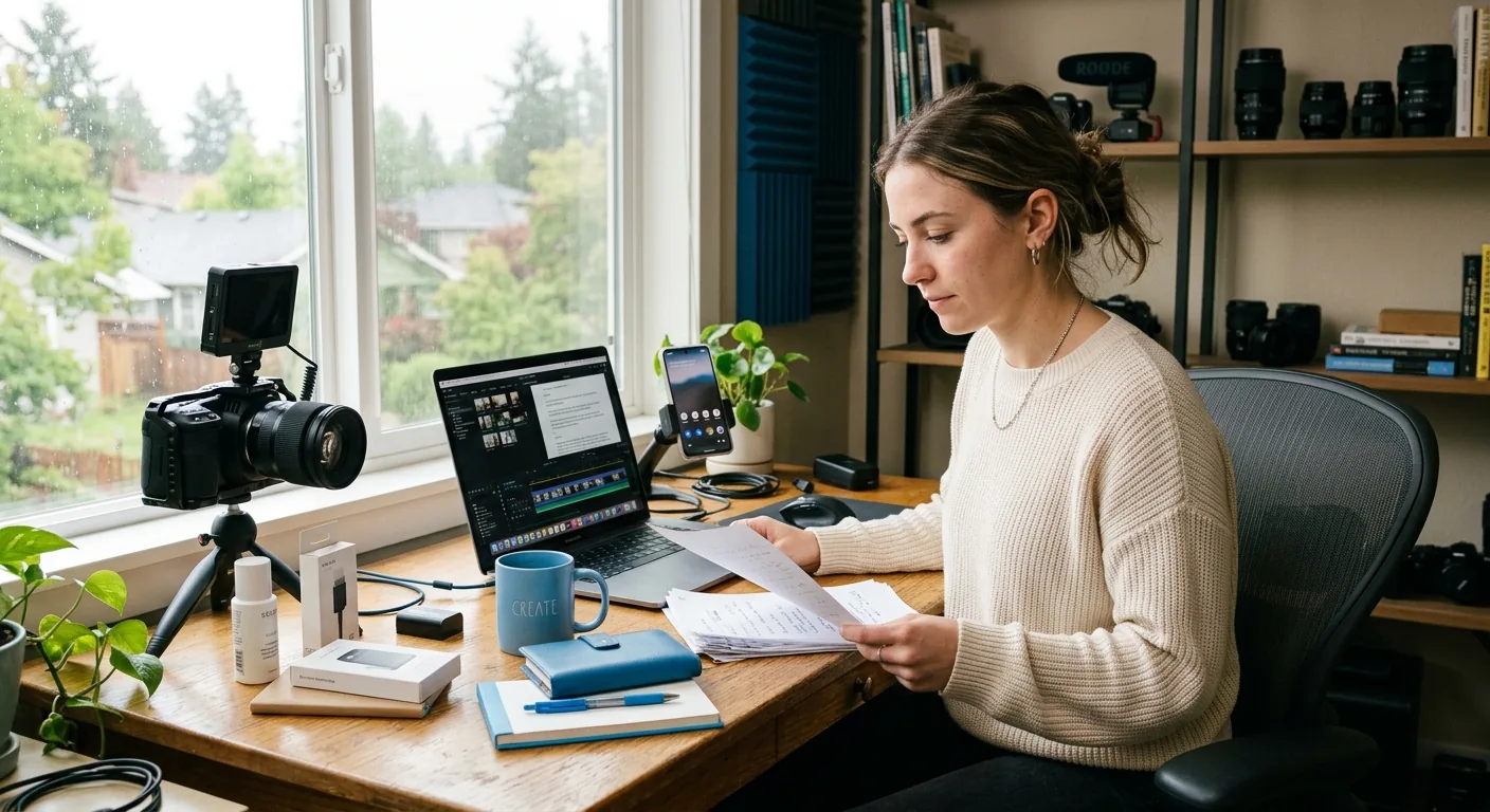 Creator working through influencer brand outreach