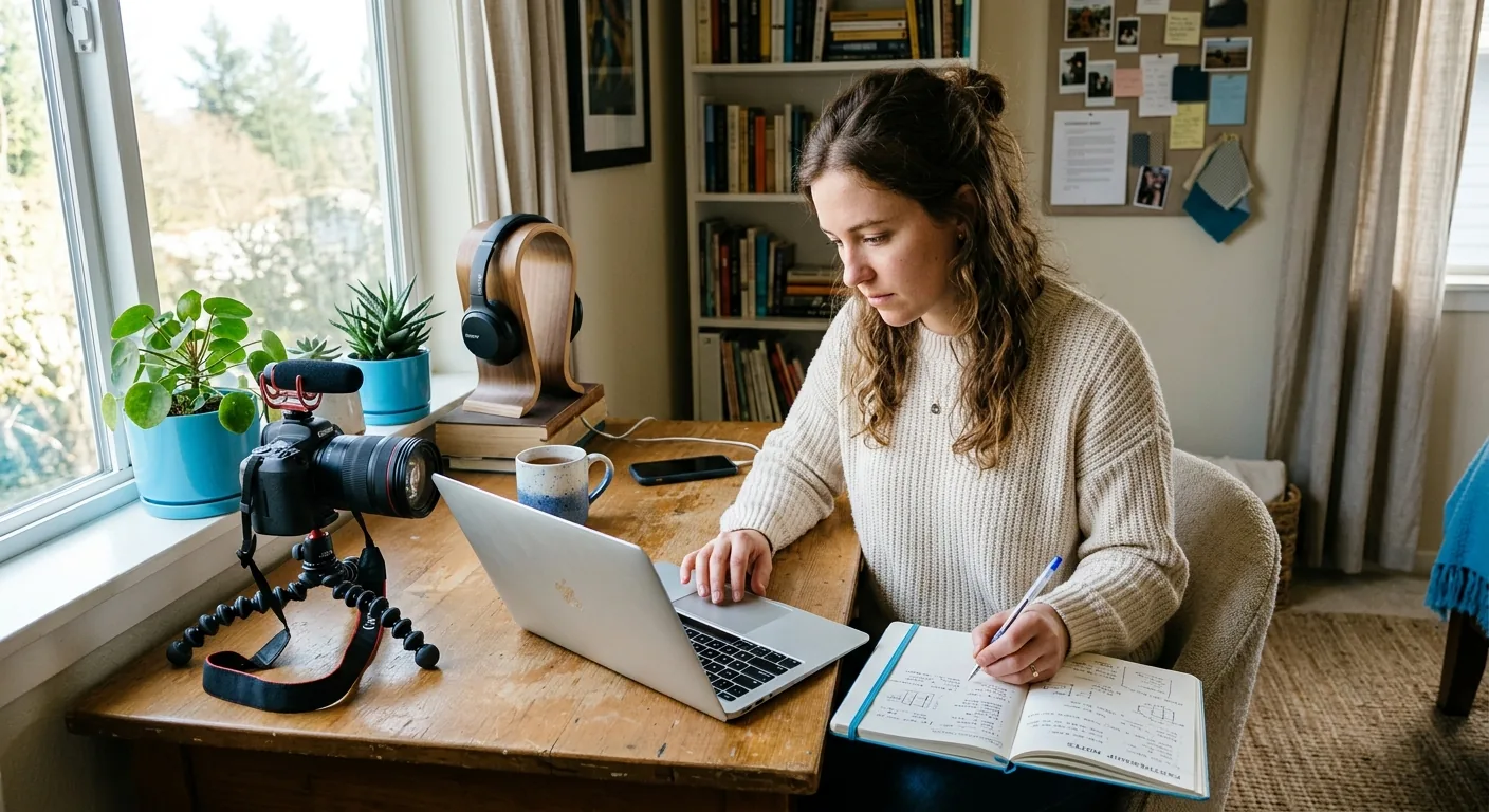 Creator working through brand collaboration opportunities