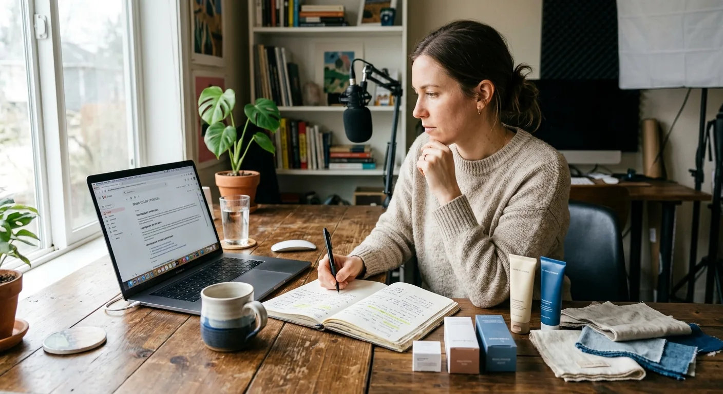 Creator working through brand collaboration opportunities