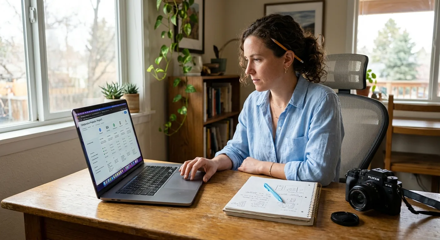 Creator working through brand collaboration opportunities