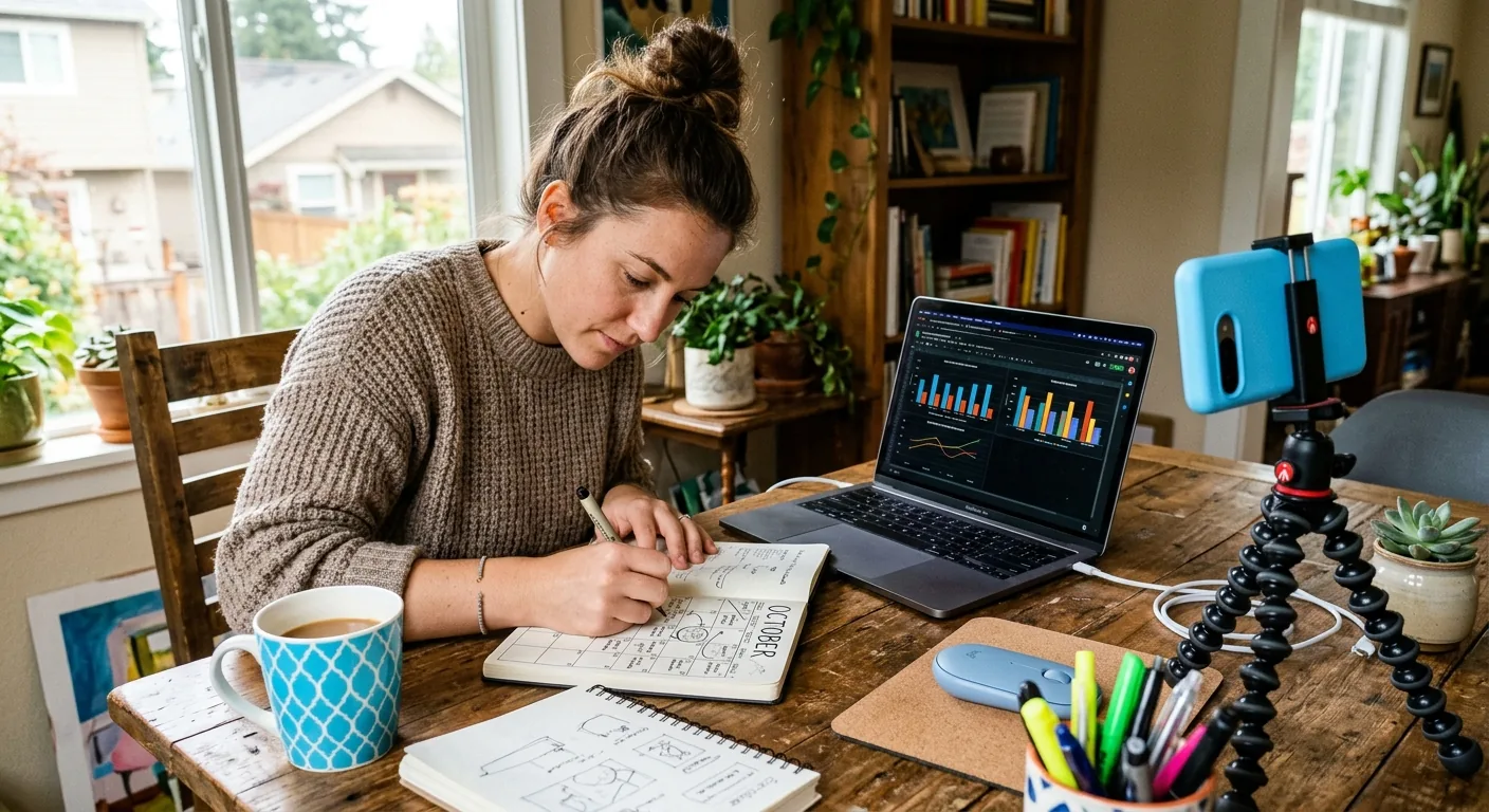 Creator working through content trends