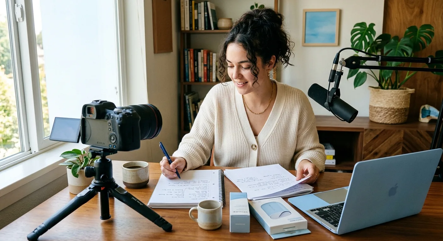 Creator working through brand collaboration opportunities