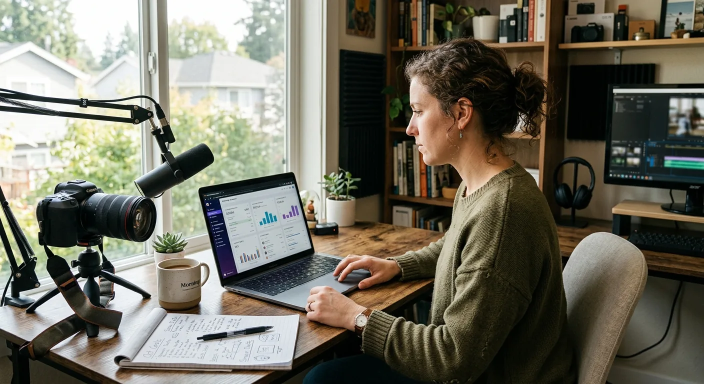 Creator working through brand collaboration opportunities