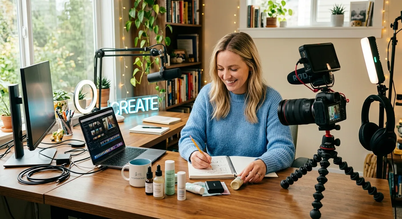 Creator working through brand collaboration opportunities