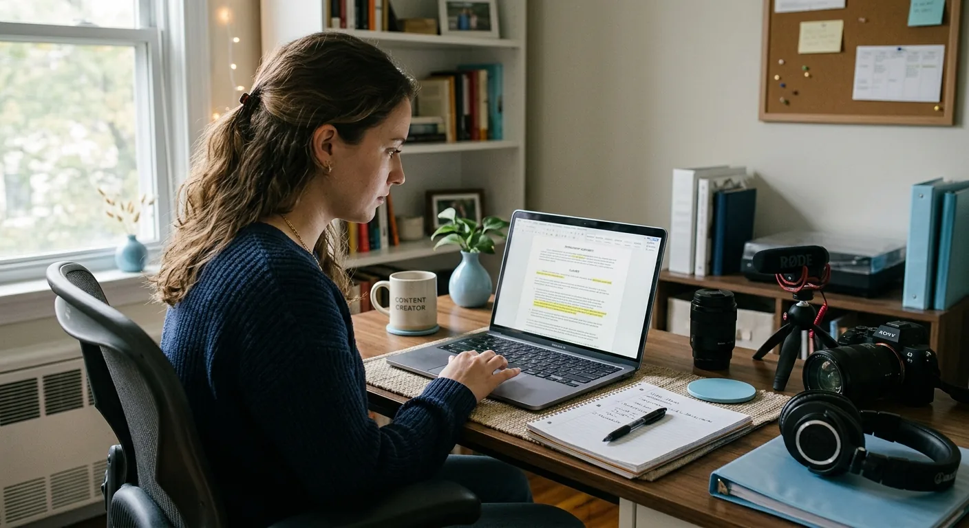 Creator working through creator brand deals