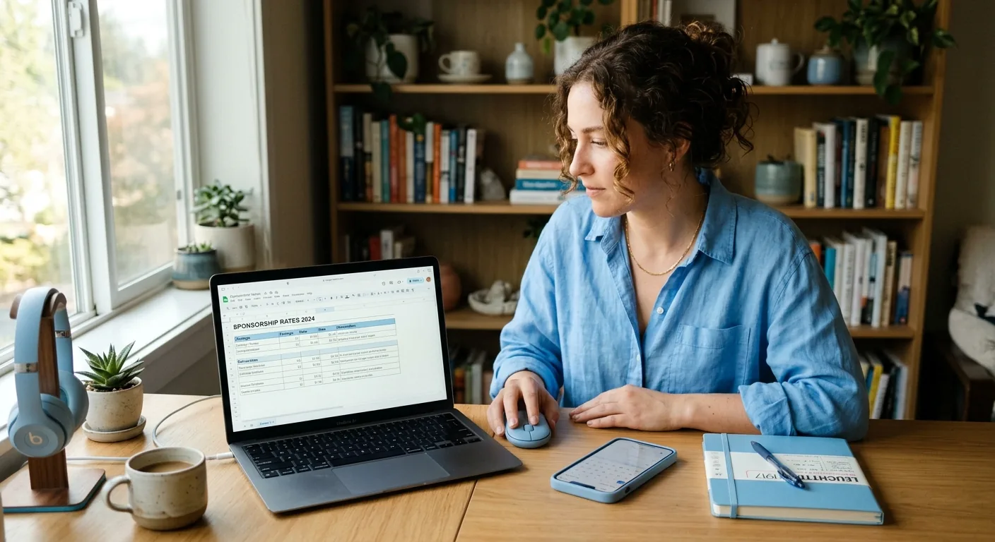 Creator working through creator sponsorship rates