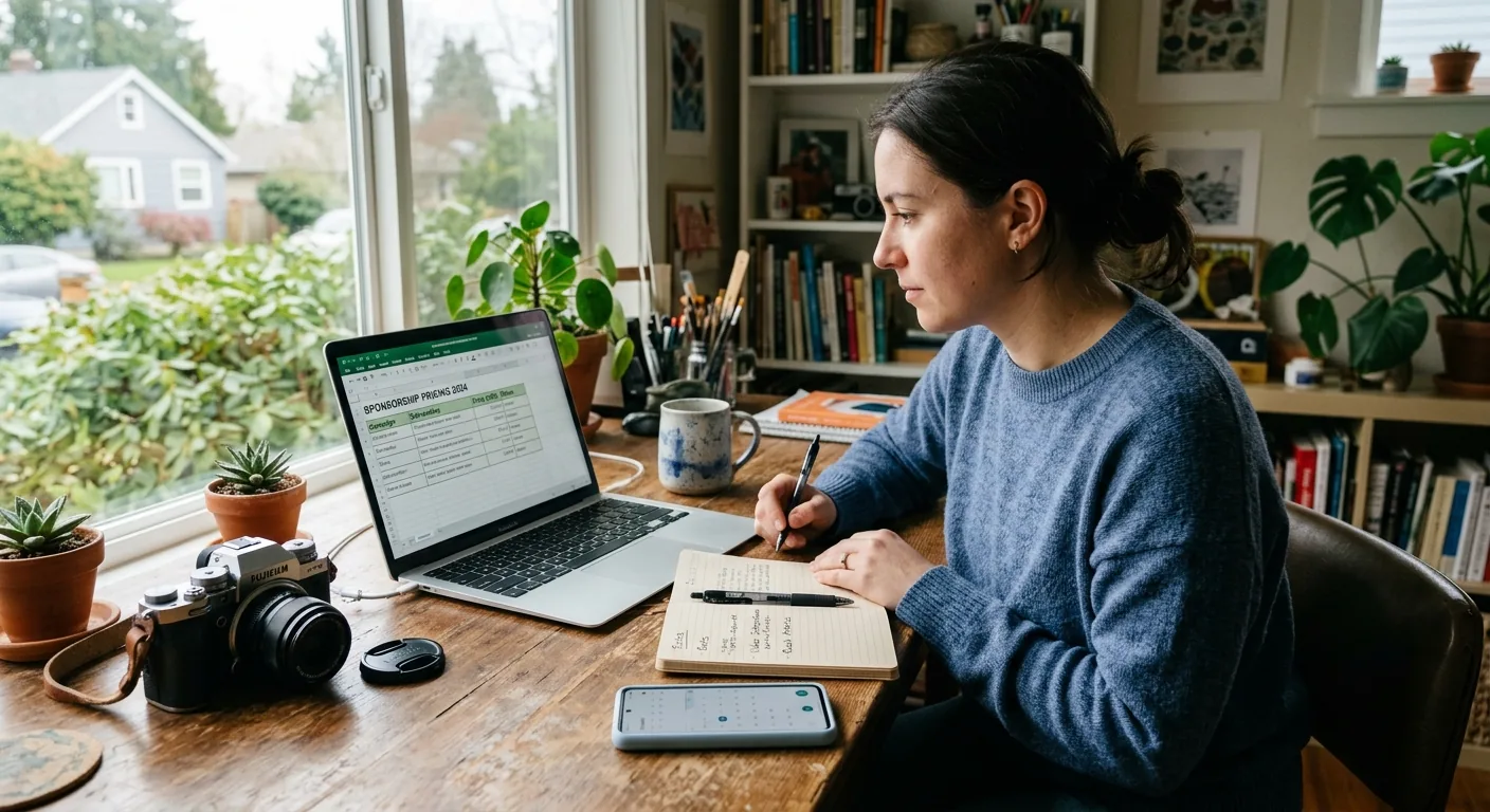 Creator working through creator sponsorship rates