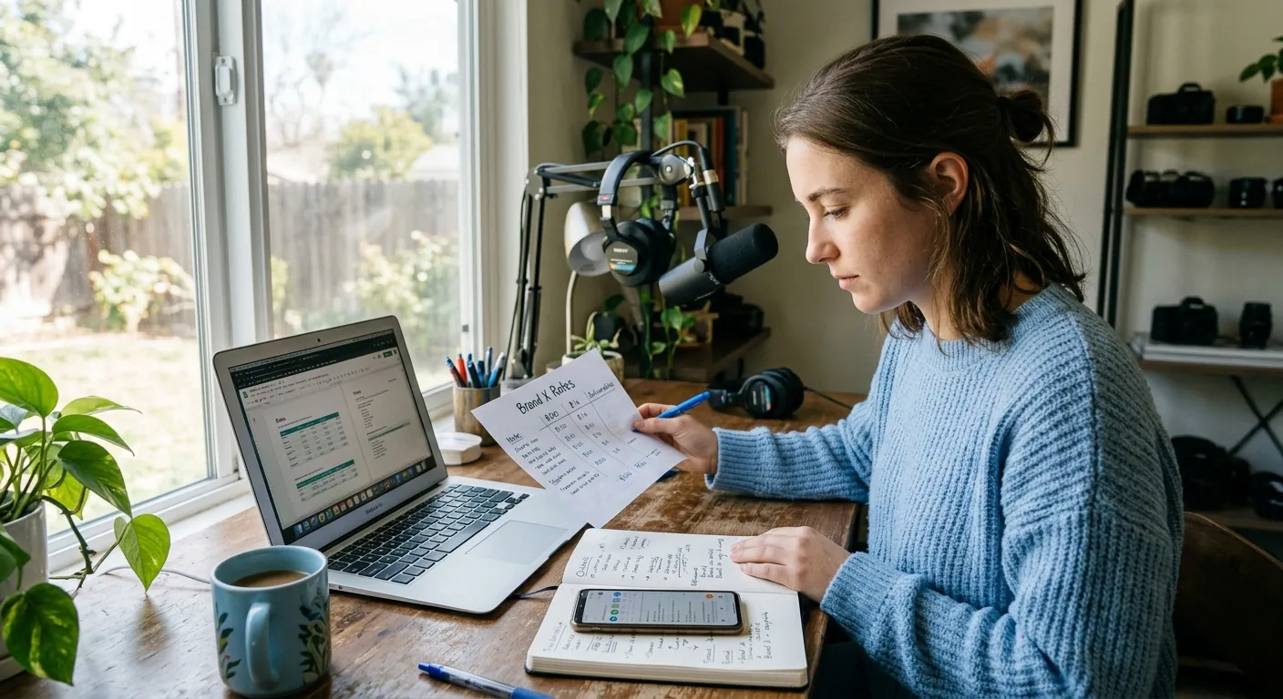Creator working through creator sponsorship rates