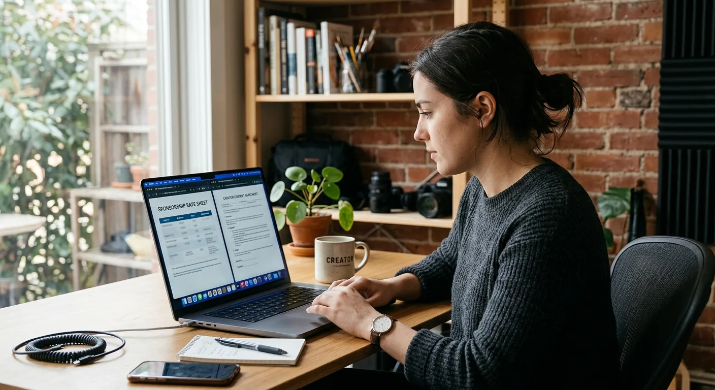 Creator working through creator sponsorship rates