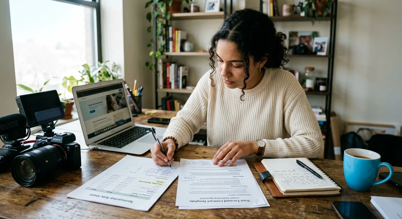 Creator working through creator sponsorship rates
