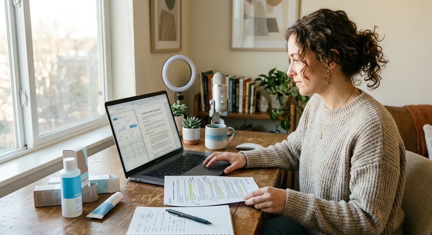 Creator working through brand collaboration opportunities