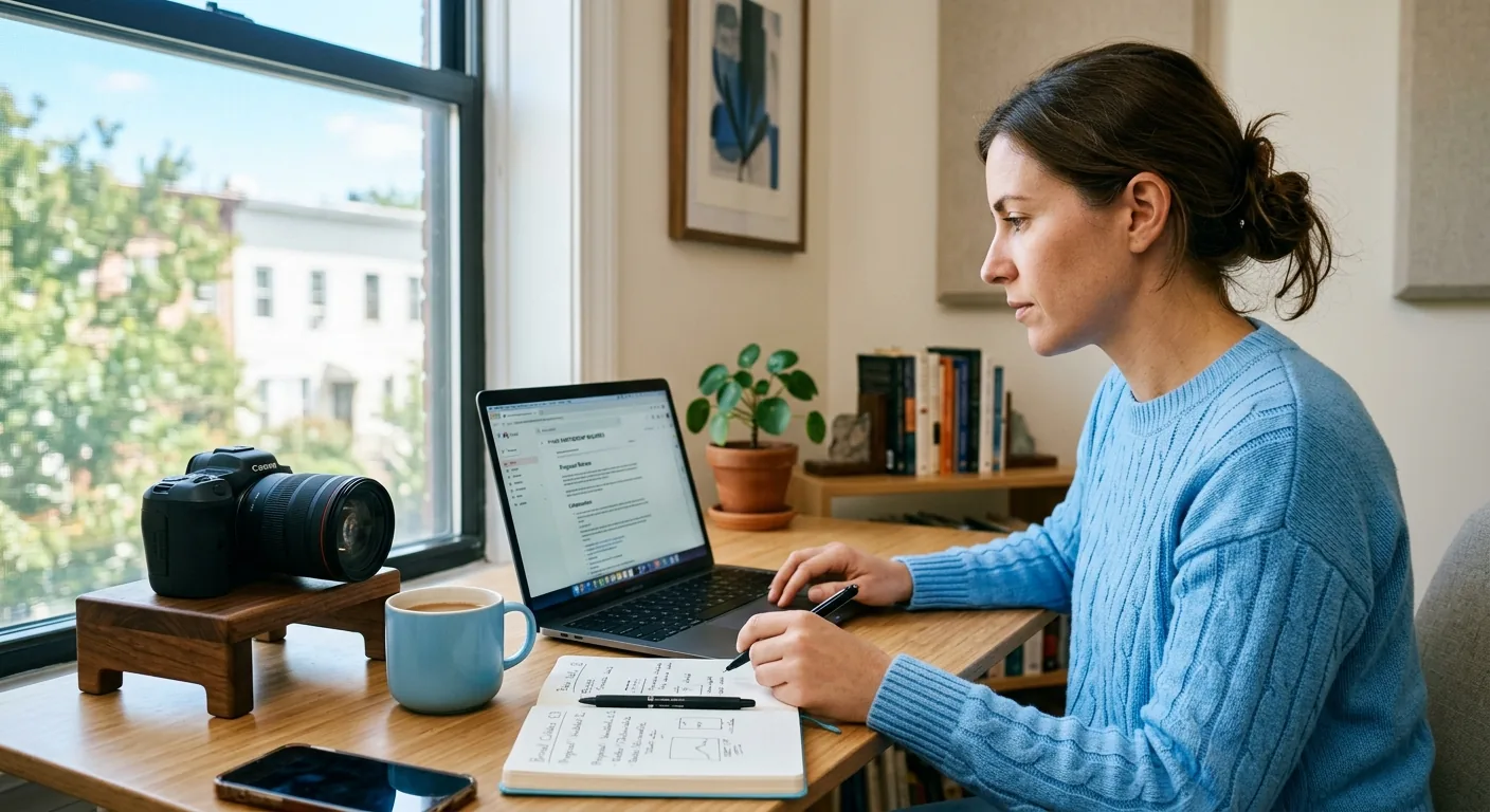 Creator working through brand collaboration opportunities