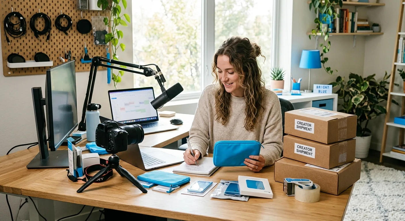 Creator working through brand collaboration opportunities